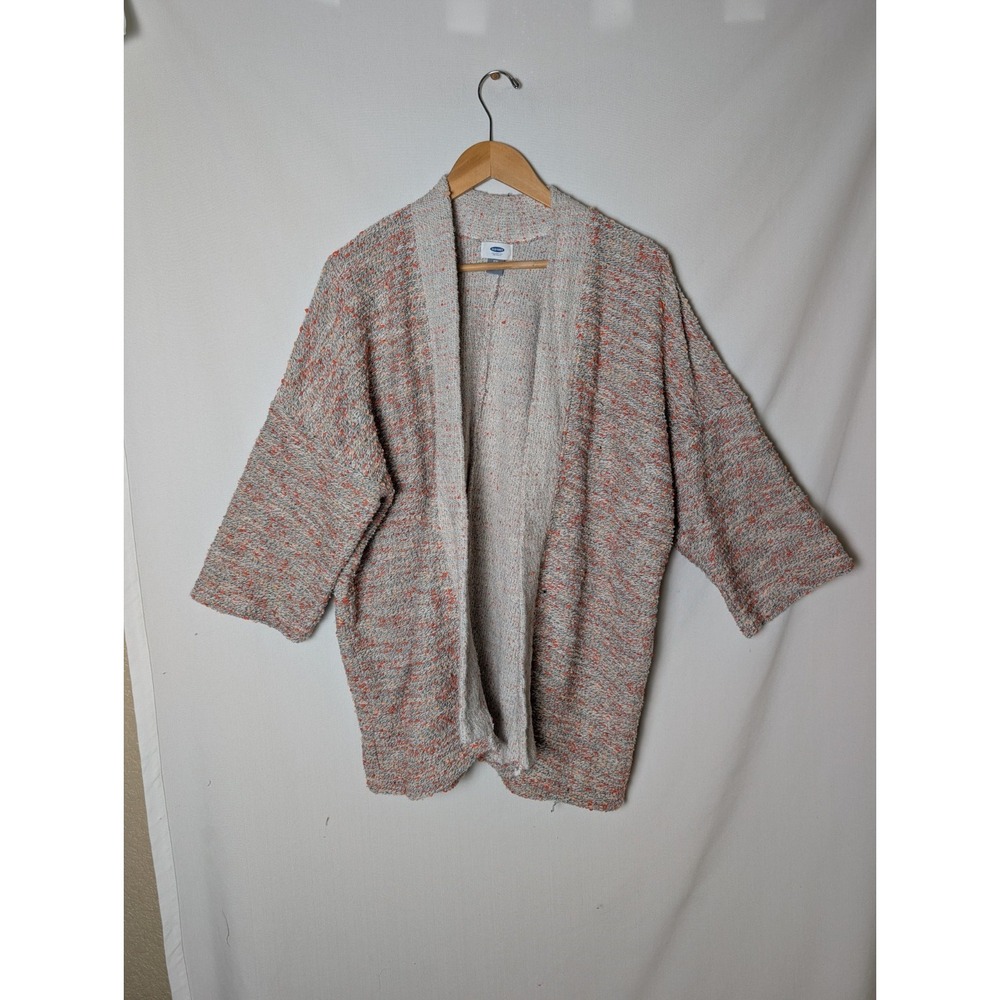 Old Navy Heathered Multicolor Knit Open Front Cardigan 3/4 Sleeve Size XXL